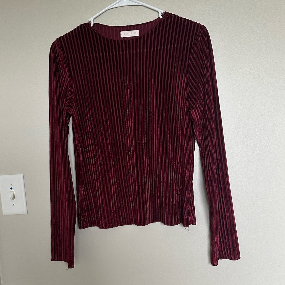 Elegant Burgundy Velvet Top